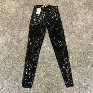 Good American Leather Black Leggings
